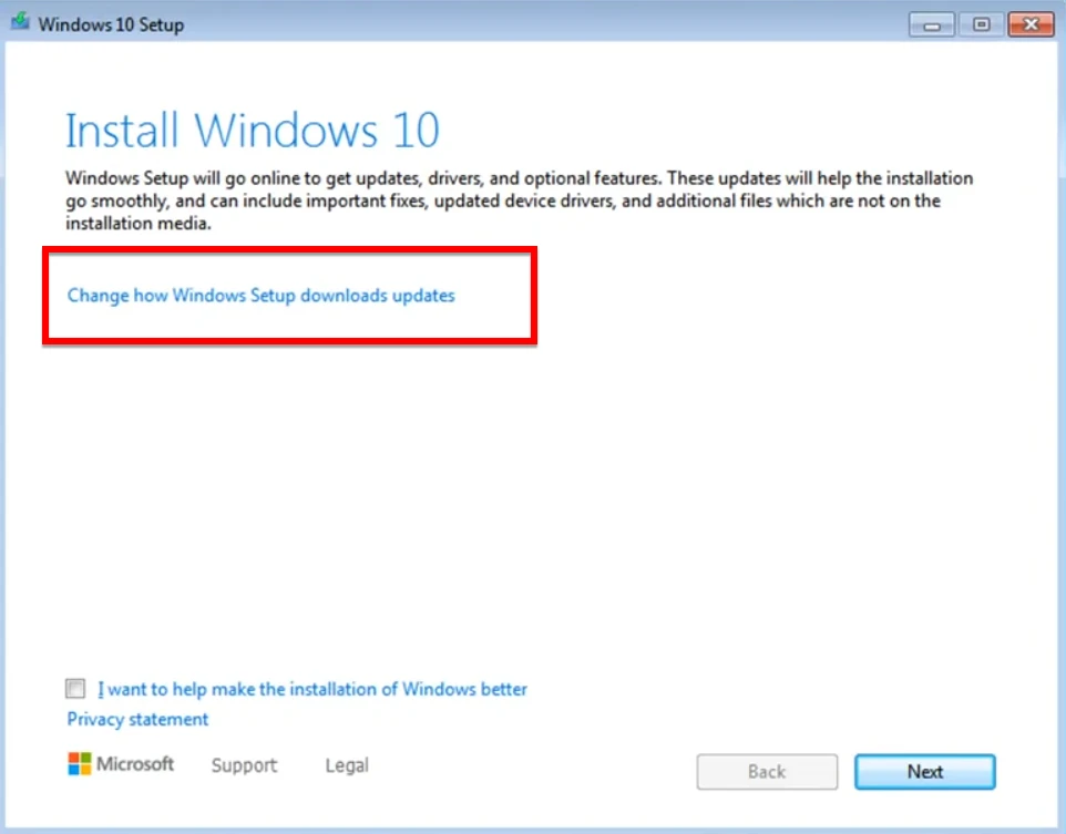 Bạn Chọn Vào Change How Windows Setup Downloads Updates