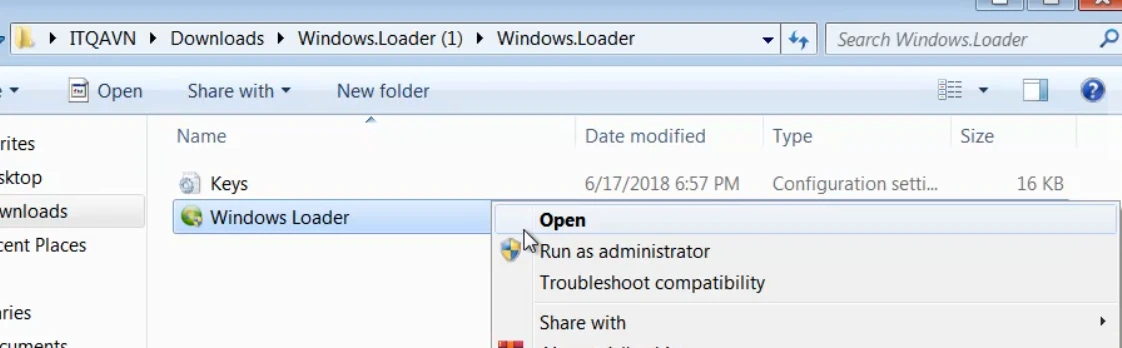 Bạn Nhấn Open để Mở File Windows Loader.exe