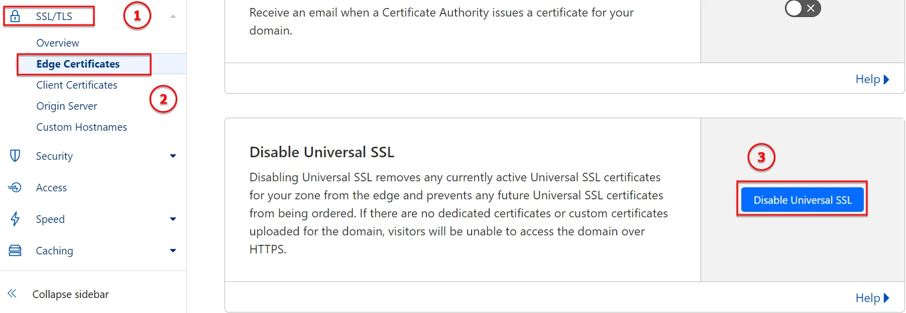Bạn Nhấn Vào Disable Univaersal SSL